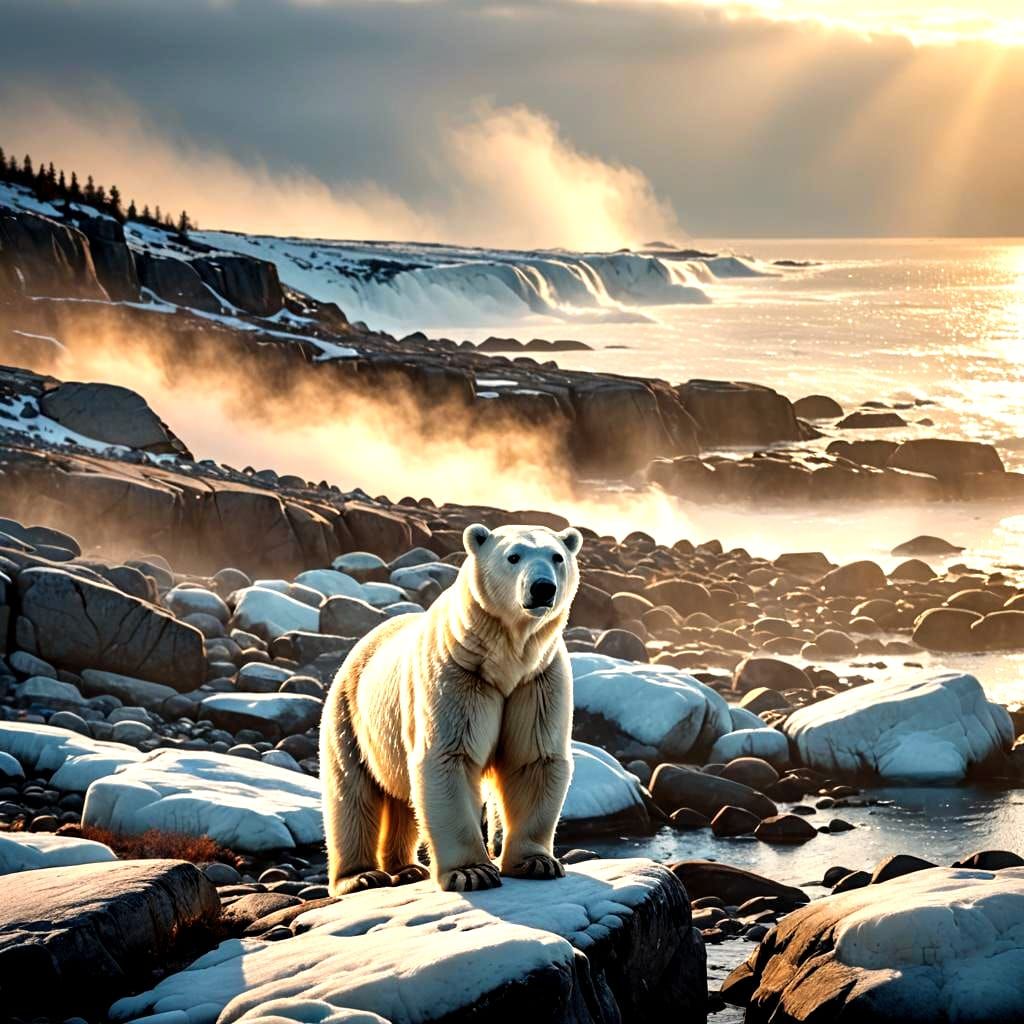 AI Image of a Solitary Polar Bear