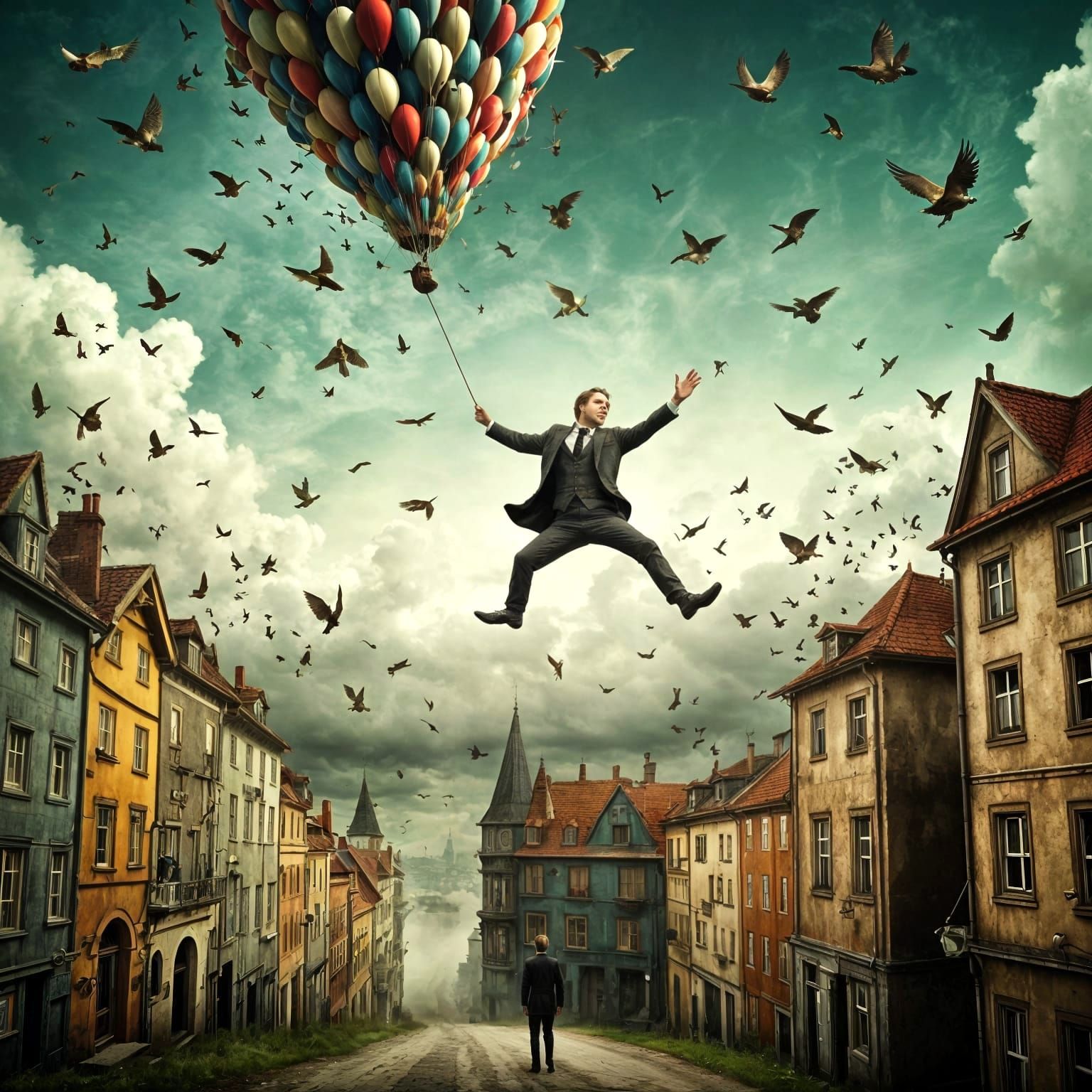 Whimsical Surreal Fantasy Scene in Maximalist Style