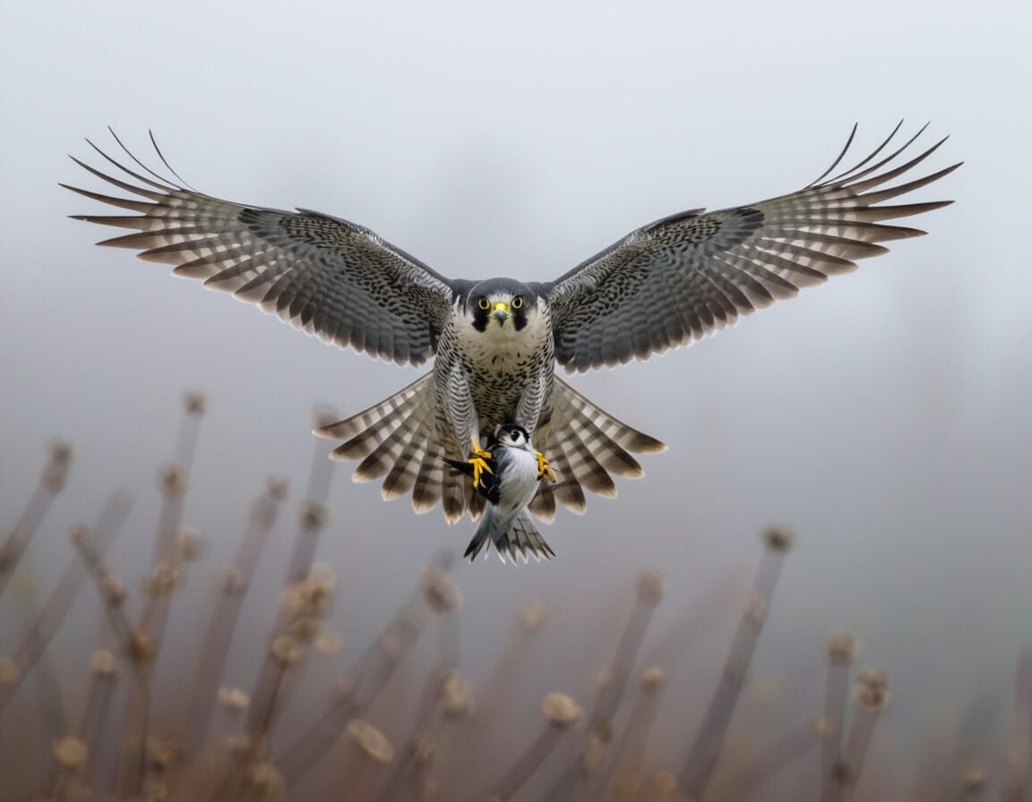 Peregrine Falcon in Flight: Detailed Photographic Study