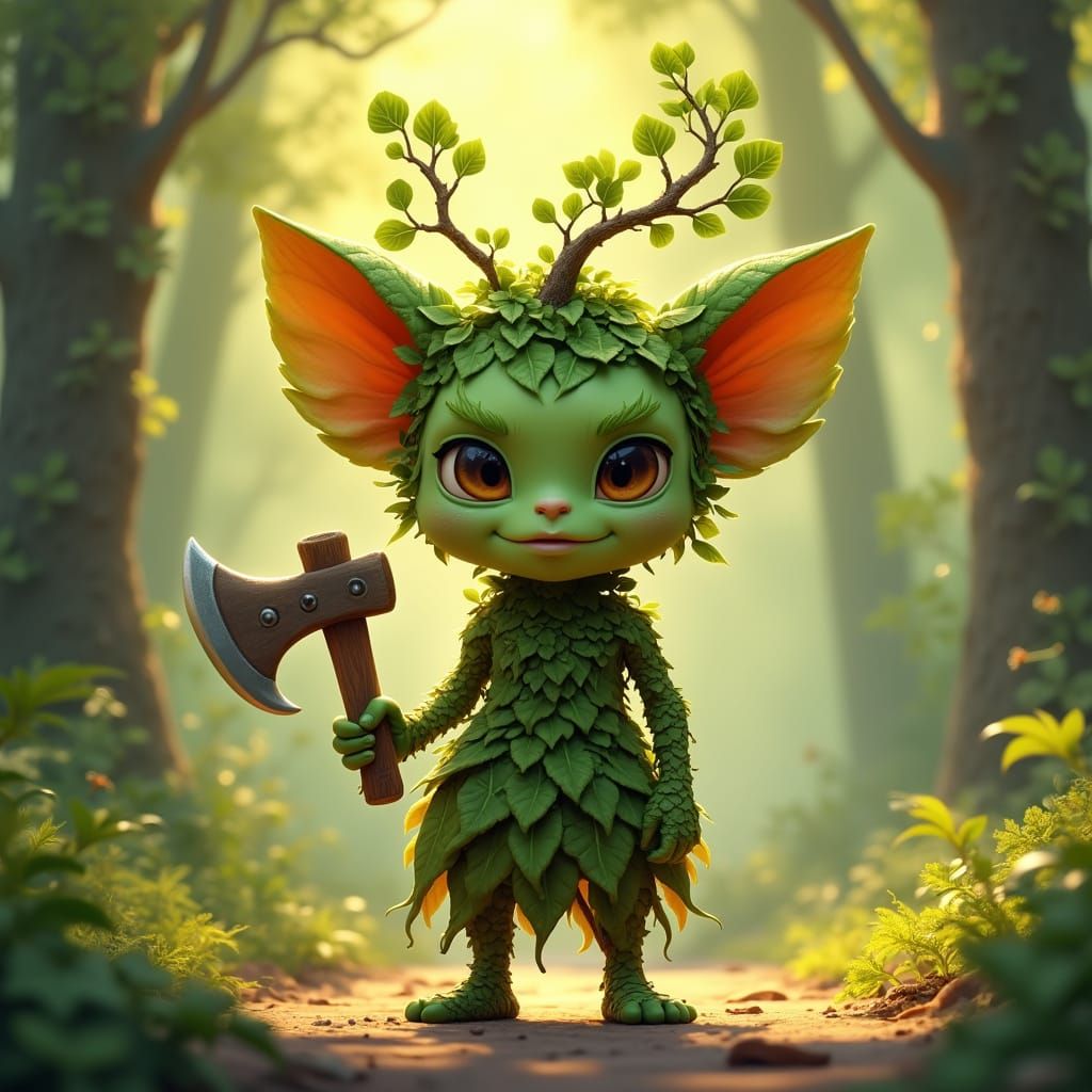 Vine Leshy in Whimsical Anime Style with Intertwining Vines ...