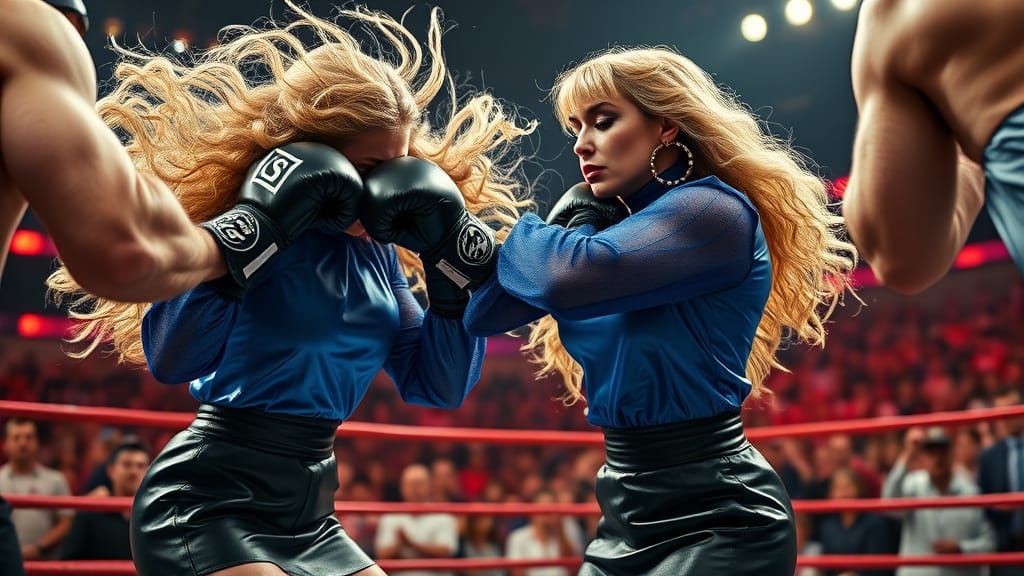 Dramatic Boxing Scene in Cinematic Style