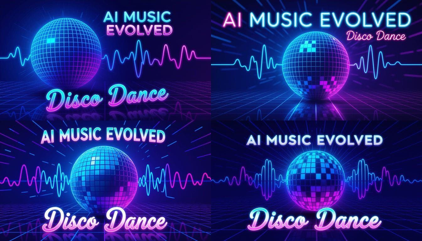 AI Music Evolved: Neon Disco Dance Poster