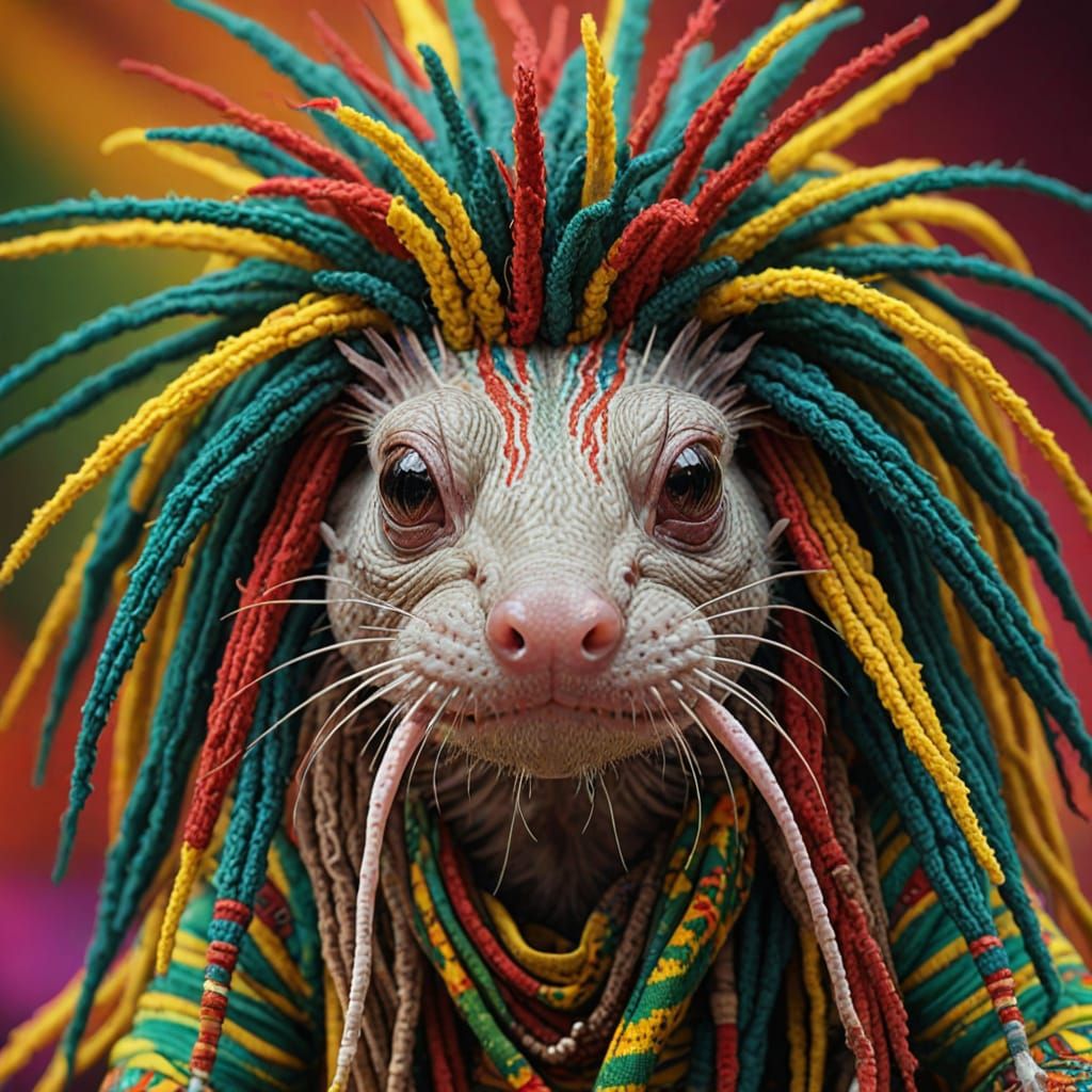 Axolotls in Rastafari Attire