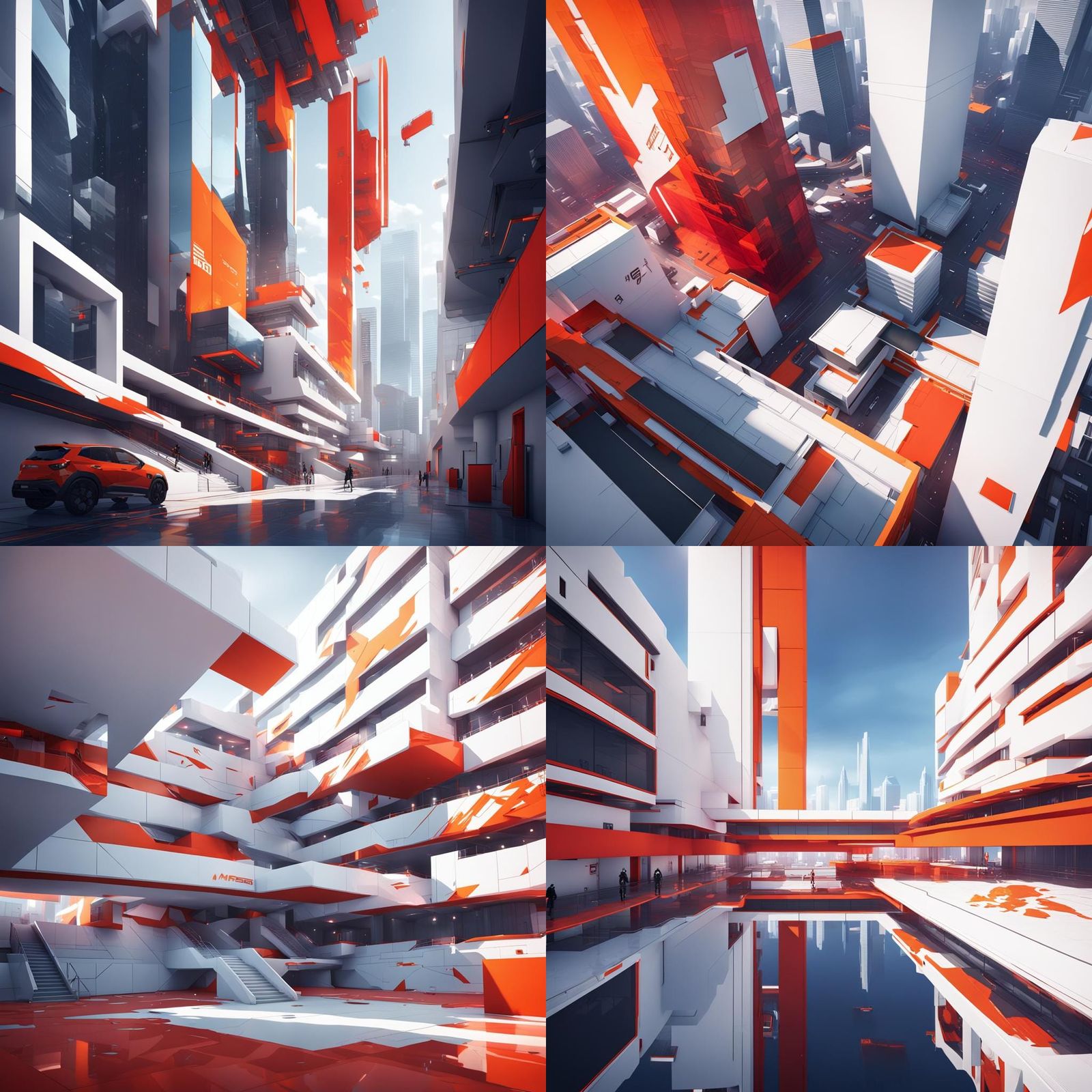 Minimalist Mirror's Edge in Detailed Matte Painting
