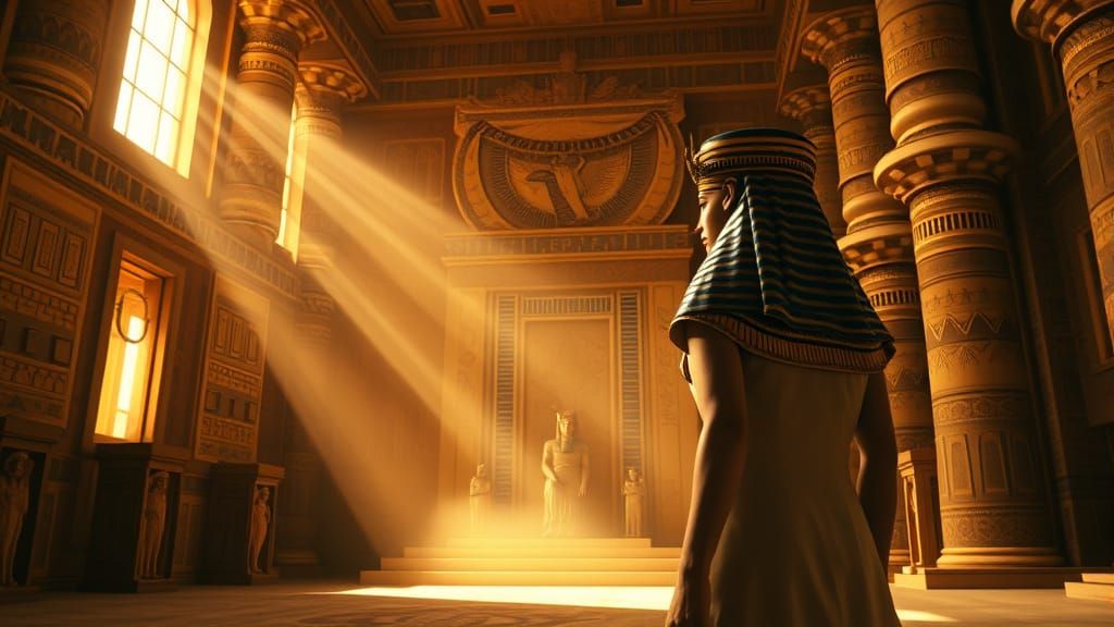 Queen Hatshepsut in Grand Palace, Ancient Egypt