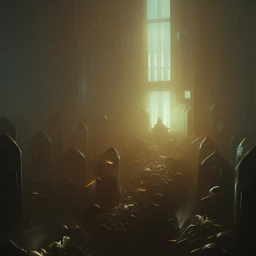 Menacing Toilet Plungers in Dark Fantasy Style