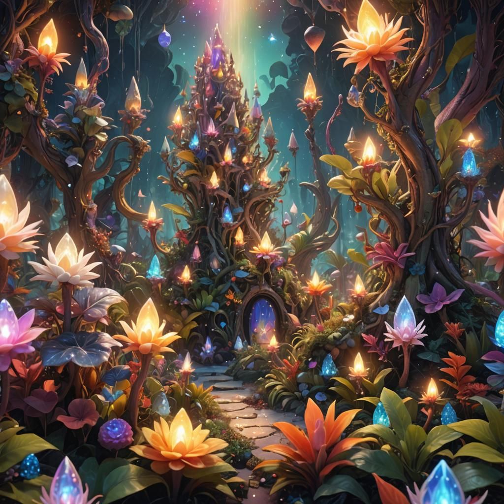 Snow White with Dwarves in Surreal Astral Projection