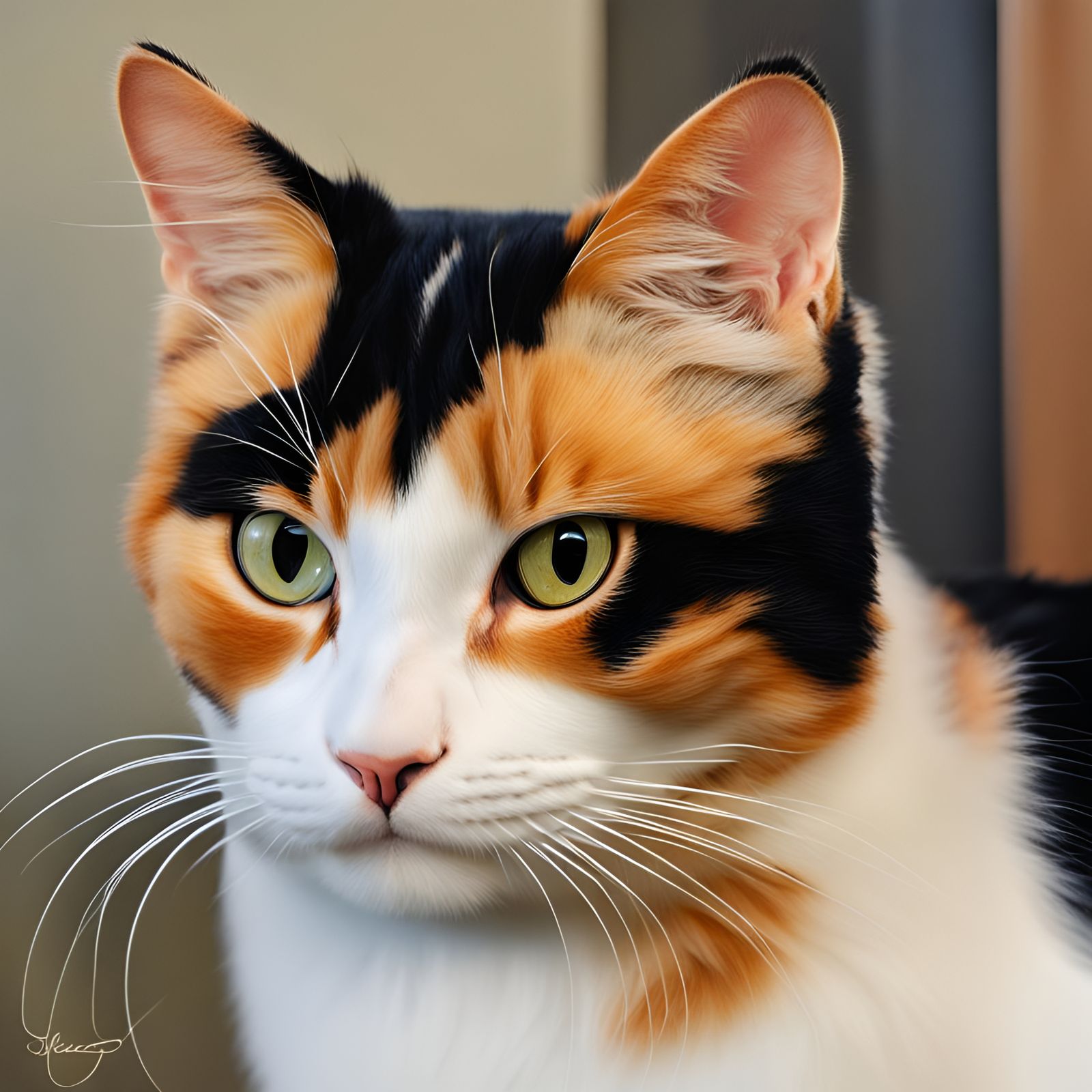 Beautiful Calico Cats Portrait