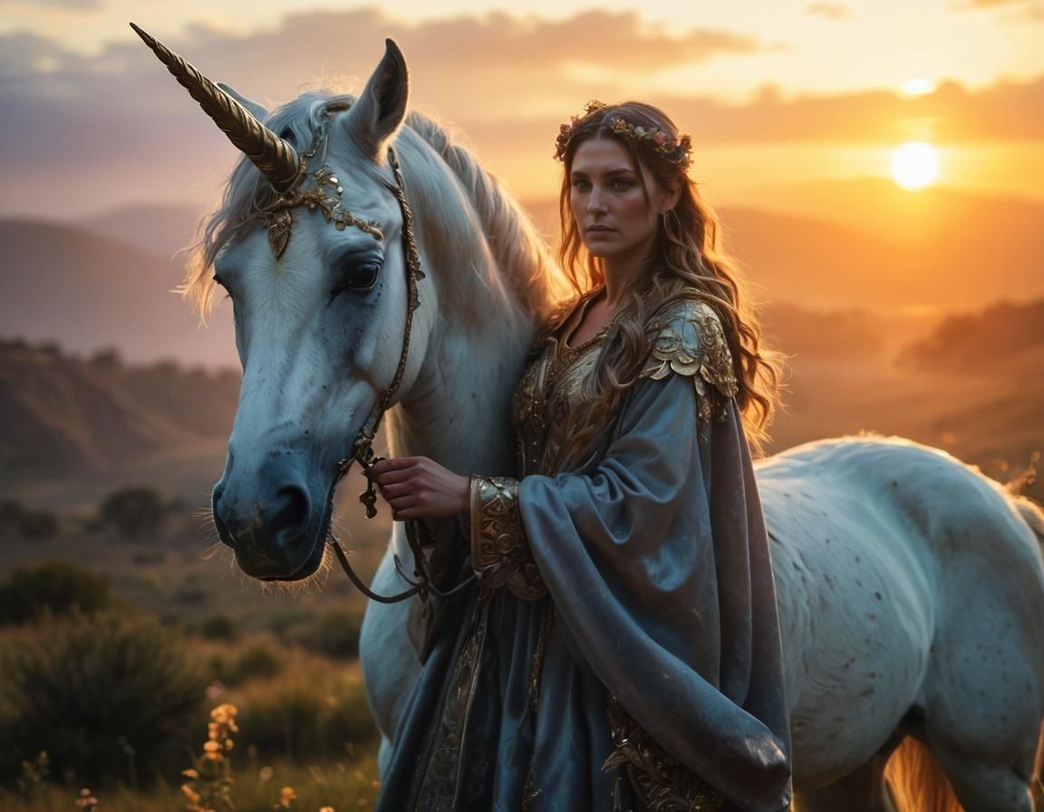 Morgan Rides a Majestic Unicorn in Vibrant, Hyperrealistic S...
