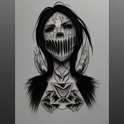 Graffiti Neck Tattoo in Modern Art Style