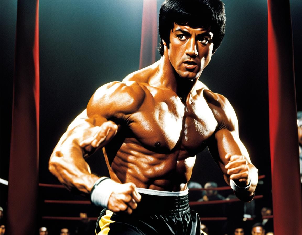 Rocky and Bruce Lee Fusion: Fighting Stance