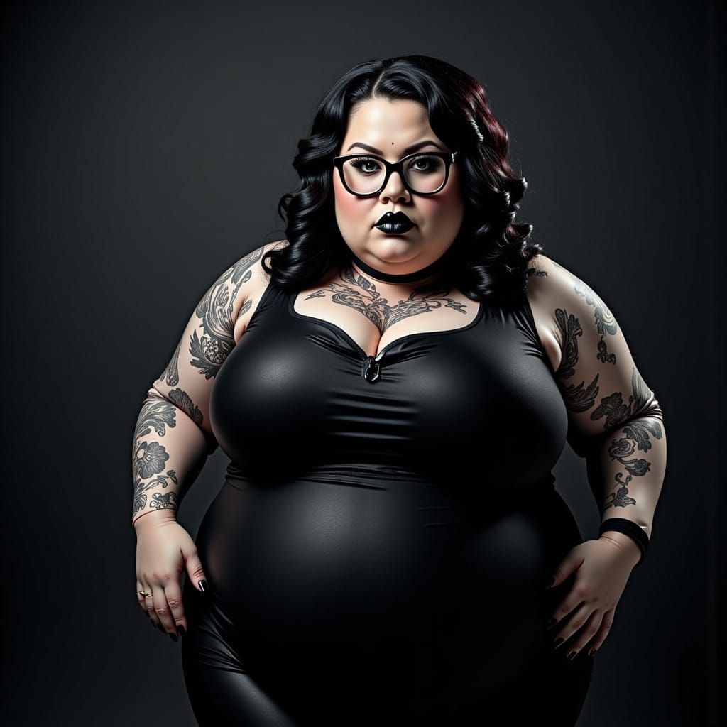 Seductive Goth Woman in Diving Mask