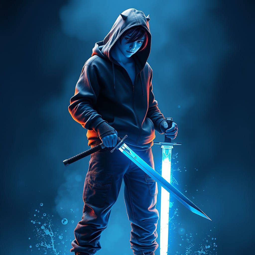 Fantastical Warrior in Vibrant Hues