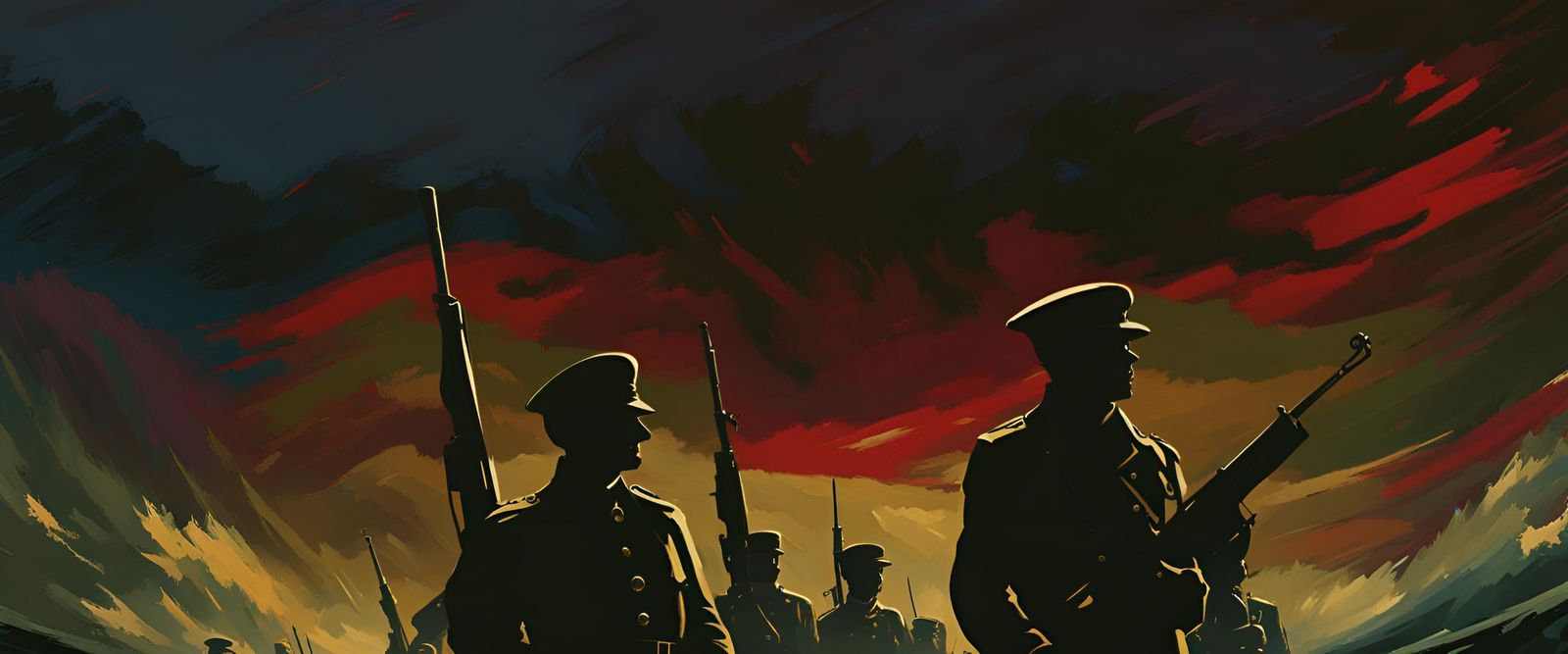 1800s Army Propaganda Poster in Expressionist Style