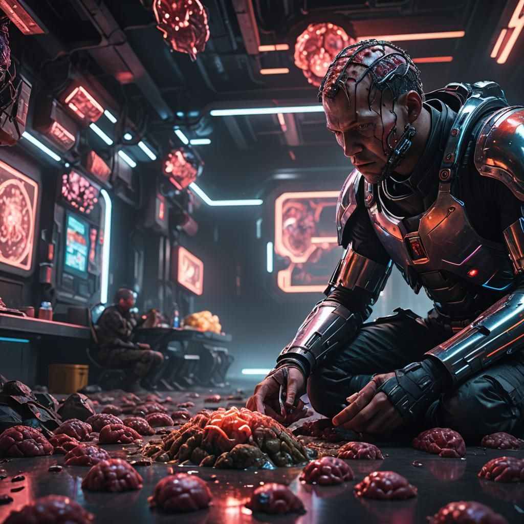 Sci-Fi Horror: Person Eats Brains in Futuristic City