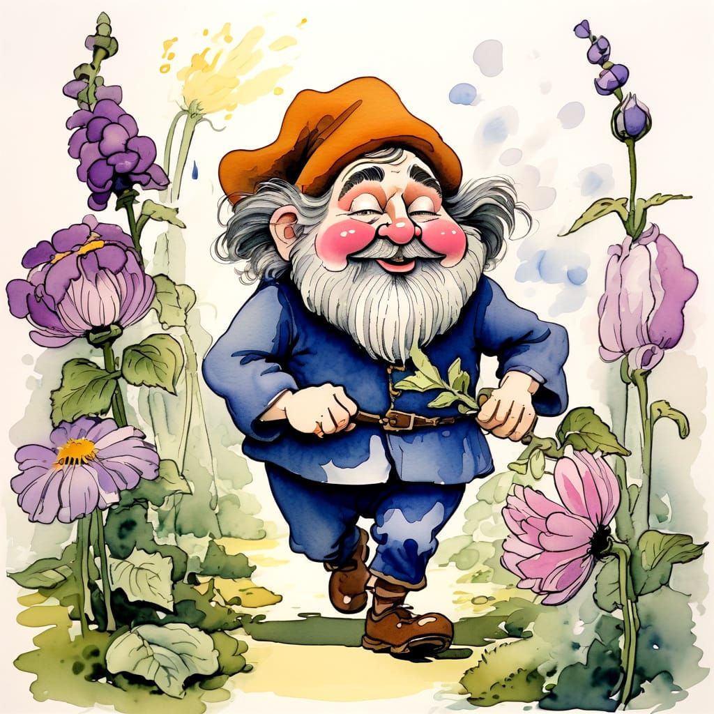 Charming Aquarelle Sneeze of a Dwarf