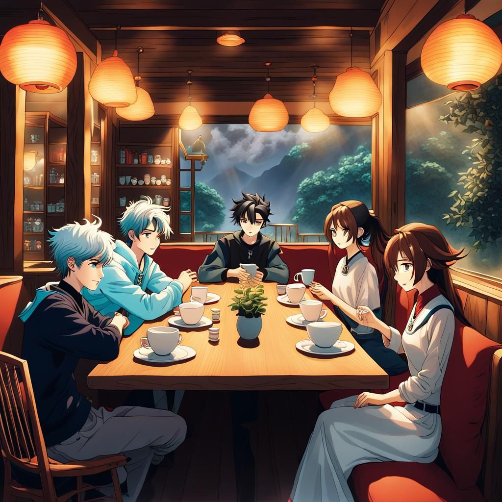 Genshin Impact Characters Enjoying Mate in Anime Style