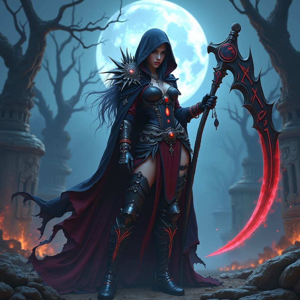 Dark Fantasy Reaper Lightning Farron in Combat Attire