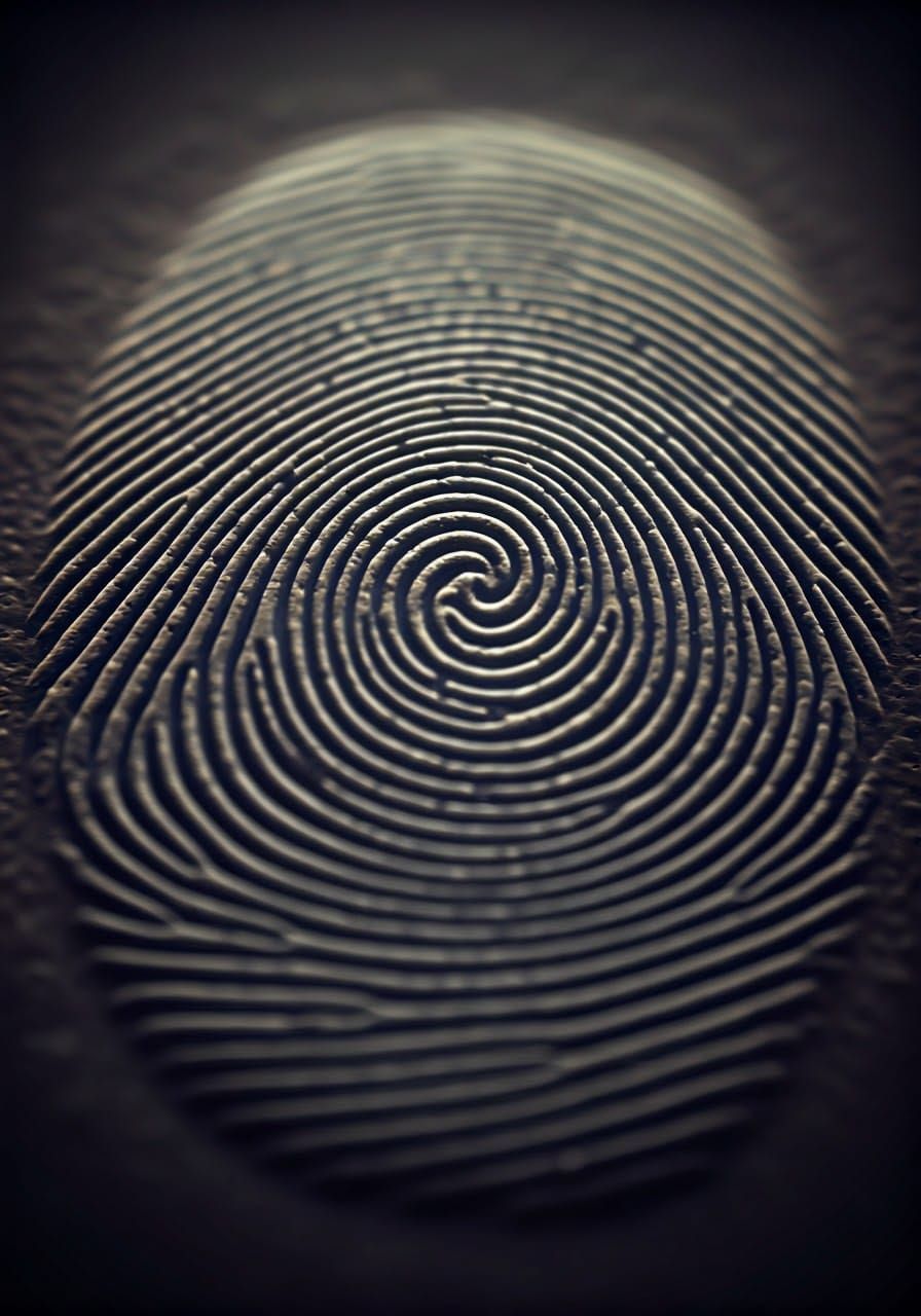Ultra Macro Close-up of Fingerprint Surface in Stunning Deta...