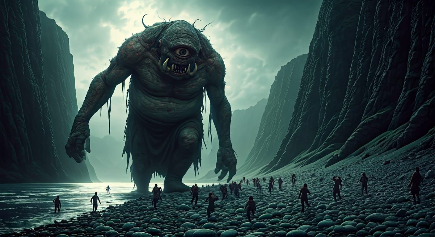 Gigantic Cyclops on the Shore