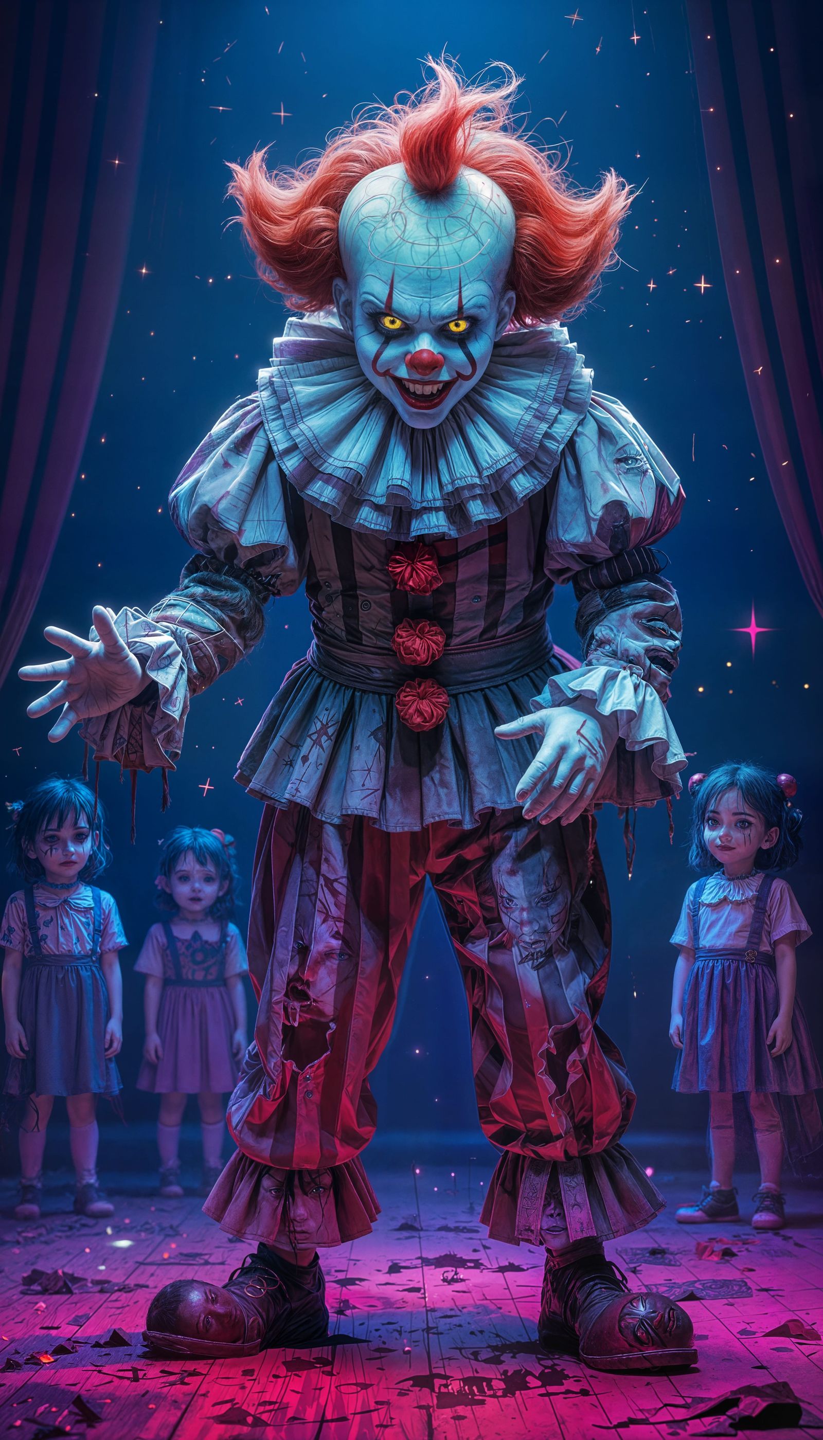 Sinister Anime Clown Performs Dark Magic