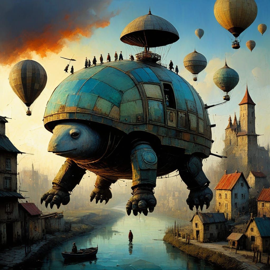 Textured Encaustic Painting Inspired by Naive Art