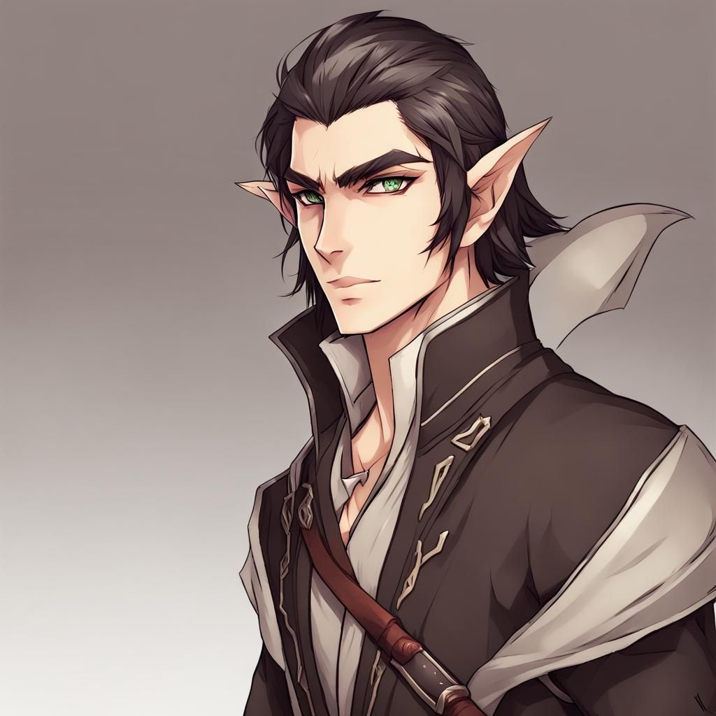 Anime Half-Elf Rogue Charlatan