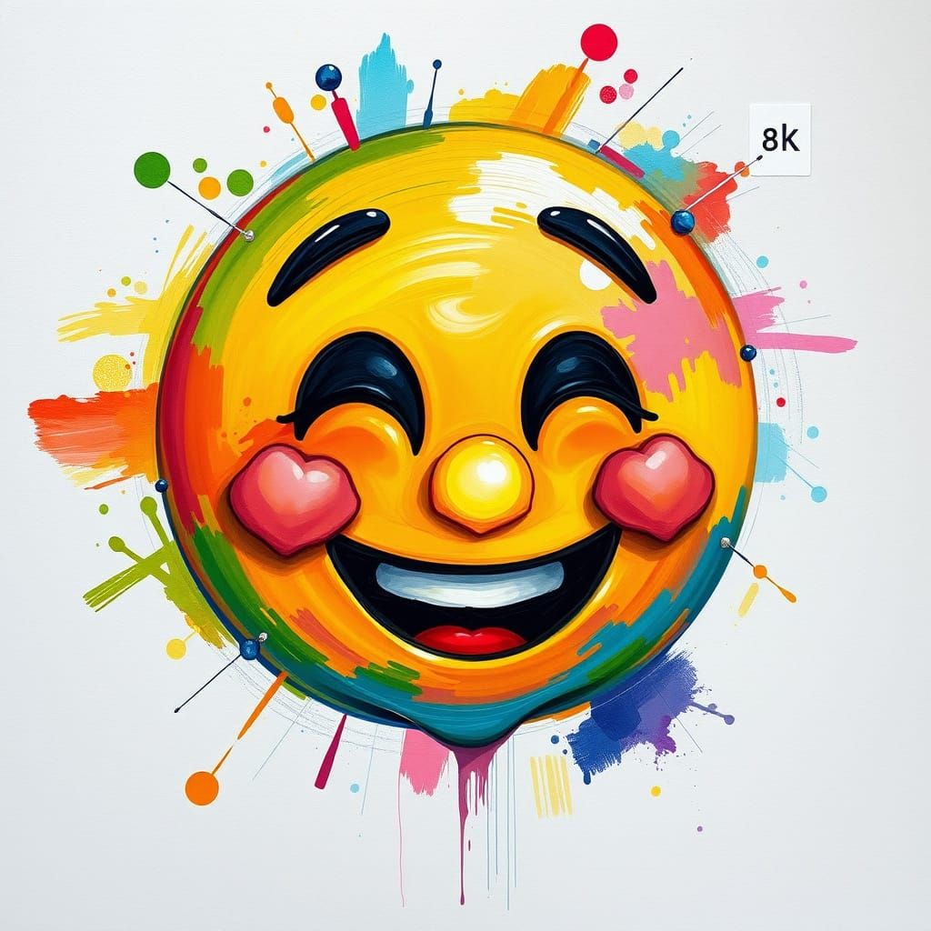 Epic Emoji Masterpiece in Vibrant Gouache Style