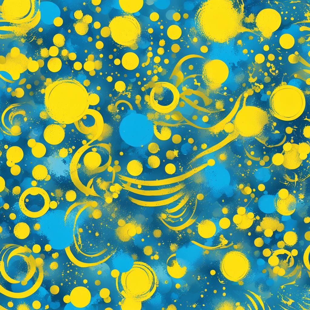 Grunge Background with Bright Blue and Yellow
