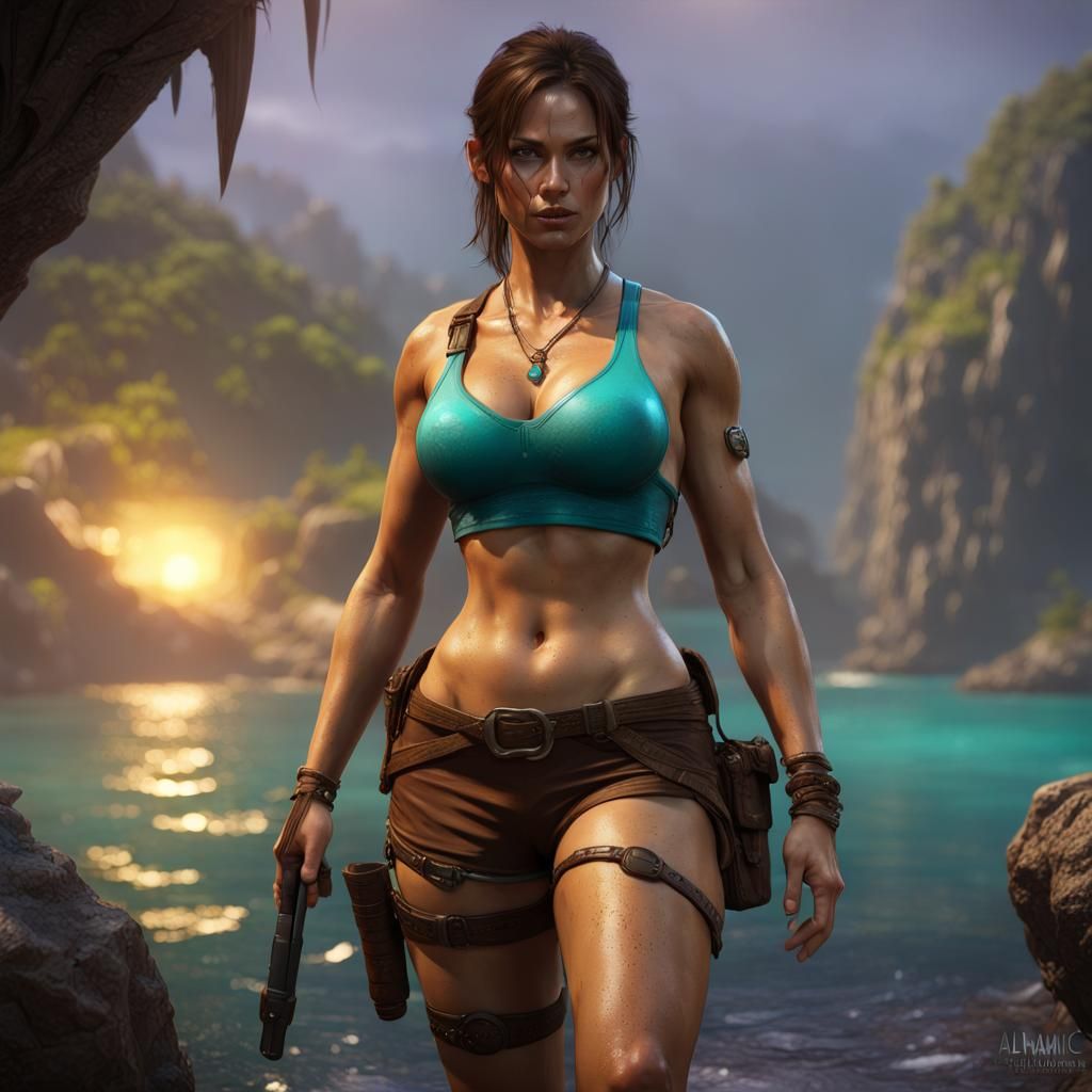 Lara Croft in Dark Fantasy Concept Art