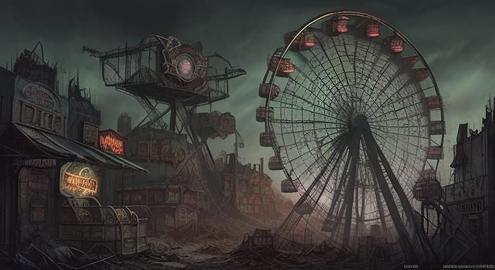 Apocalyptic Amusement Park: Ruined Ferris Wheel