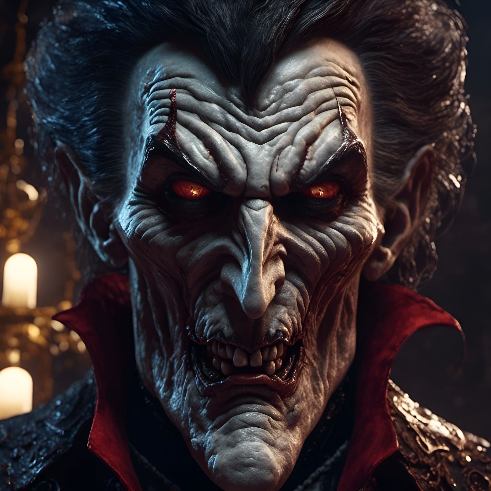 Scary Dracula Portrait in Photorealistic 8k