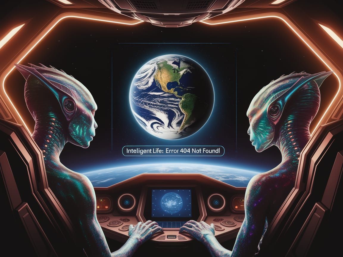 Alien Encounter in a Futuristic Spacecraft