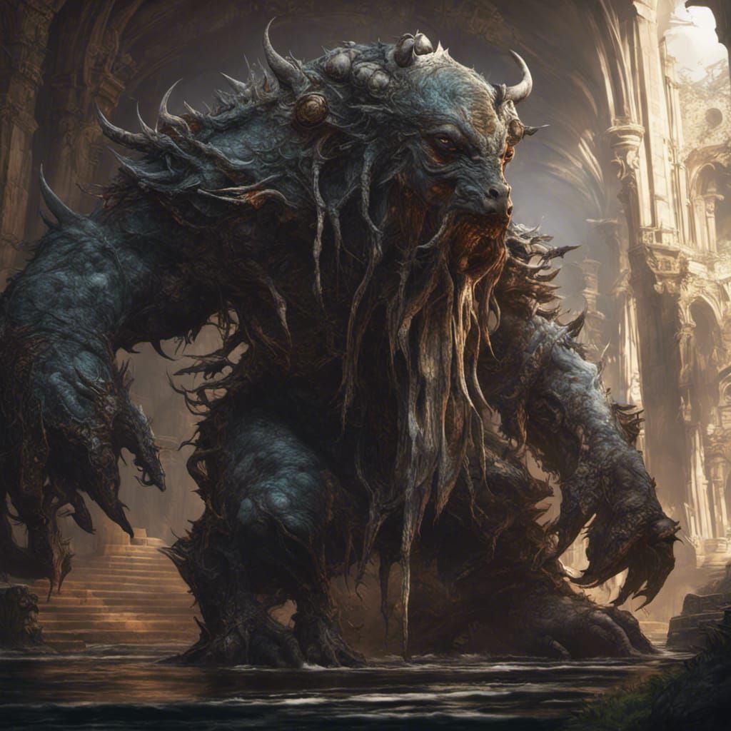 Dark Fantasy Creature in Hyperdetailed Concept Art
