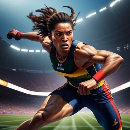 Athlete in Action: Hyperrealistic Sports Poster