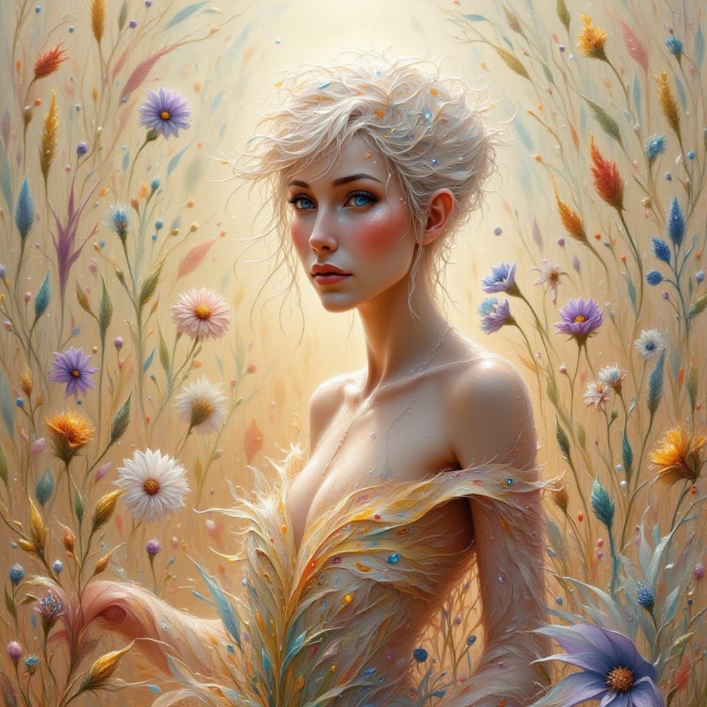 Whimsical Elf in Sci-Fi Anime Style