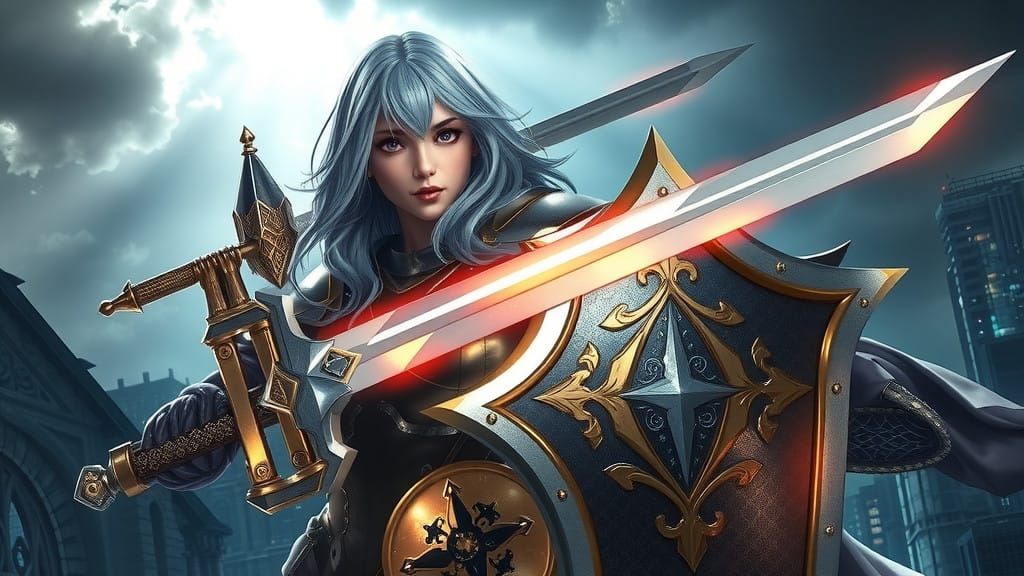 Ethereal Aasimar Paladin in Hyper-Realistic 3D Anime Art