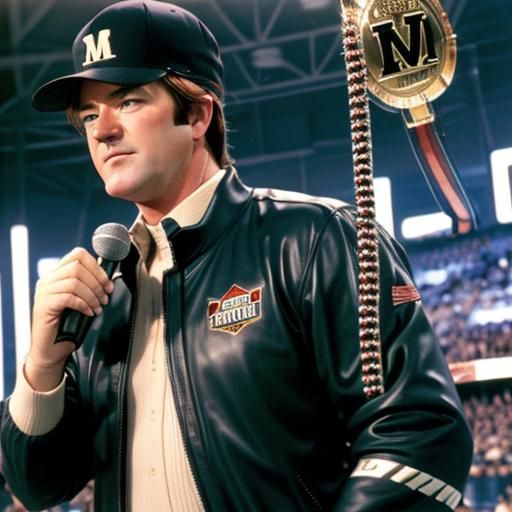 1970s Portrait of an Enthusiastic Sportscaster