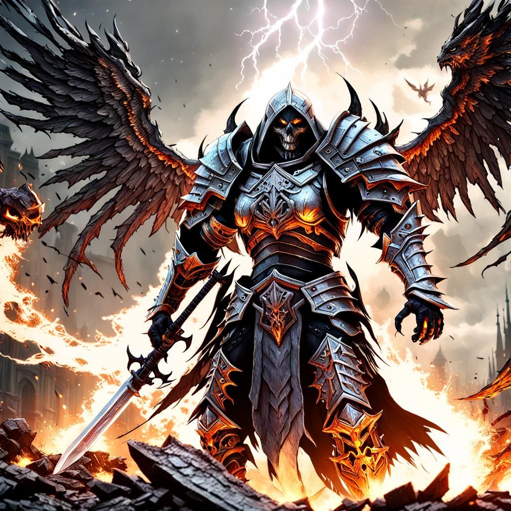 Demon Warrior vs Fallen Angel in Hellscape