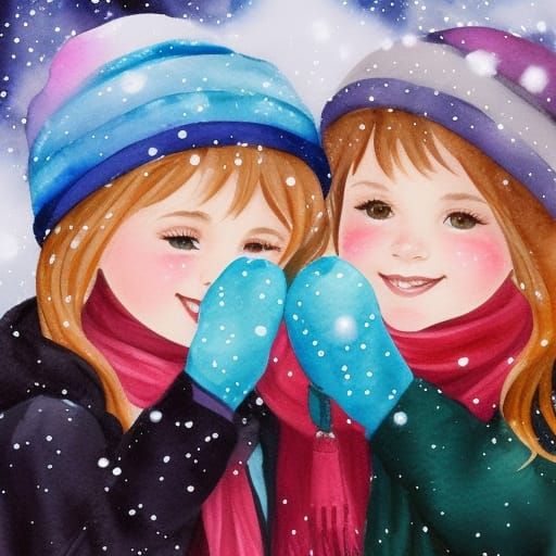 Watercolor Winter Scene in Karla Gerard and Loish Style