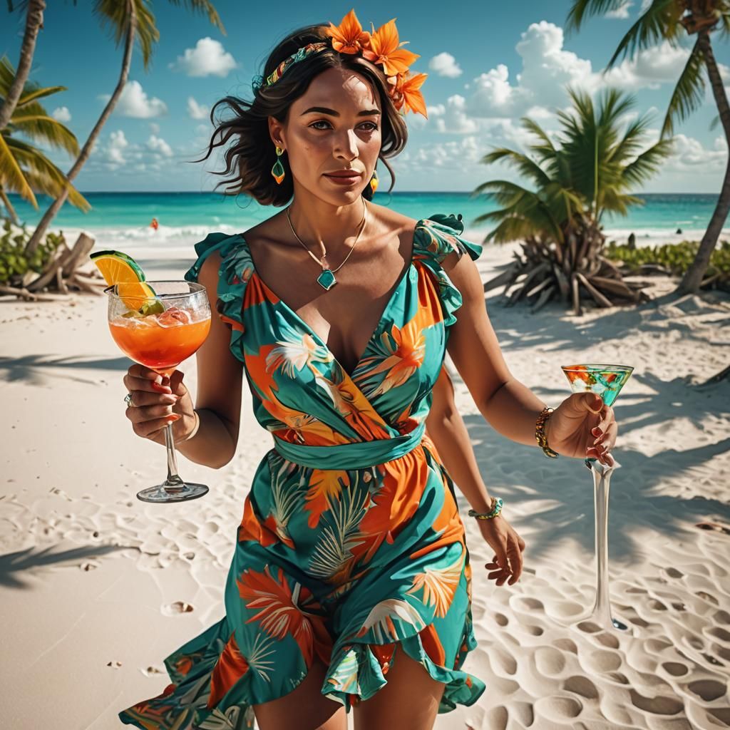 Bahamas Cocktail: Picasso-Inspired Digital Art