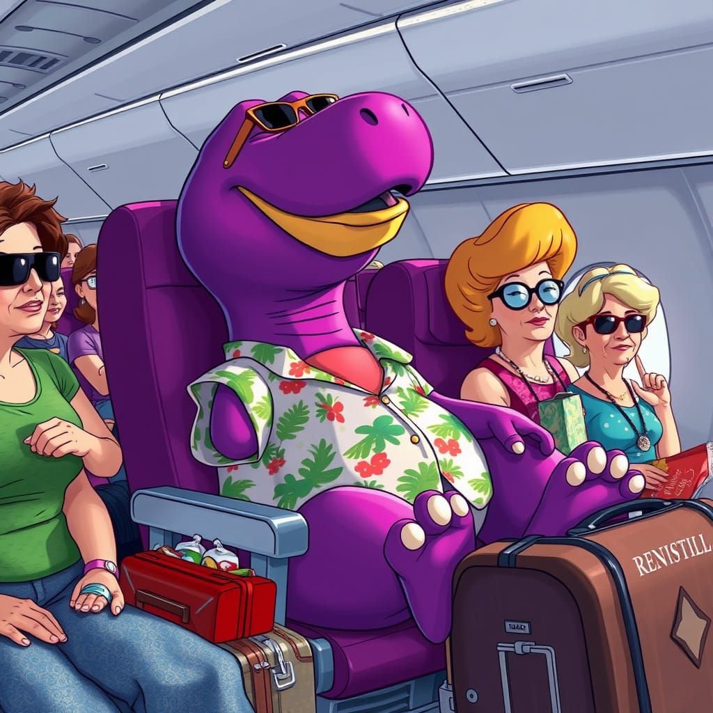 Anthropomorphic Bird Sunbathes on Plane in Don Bluth-Style A...