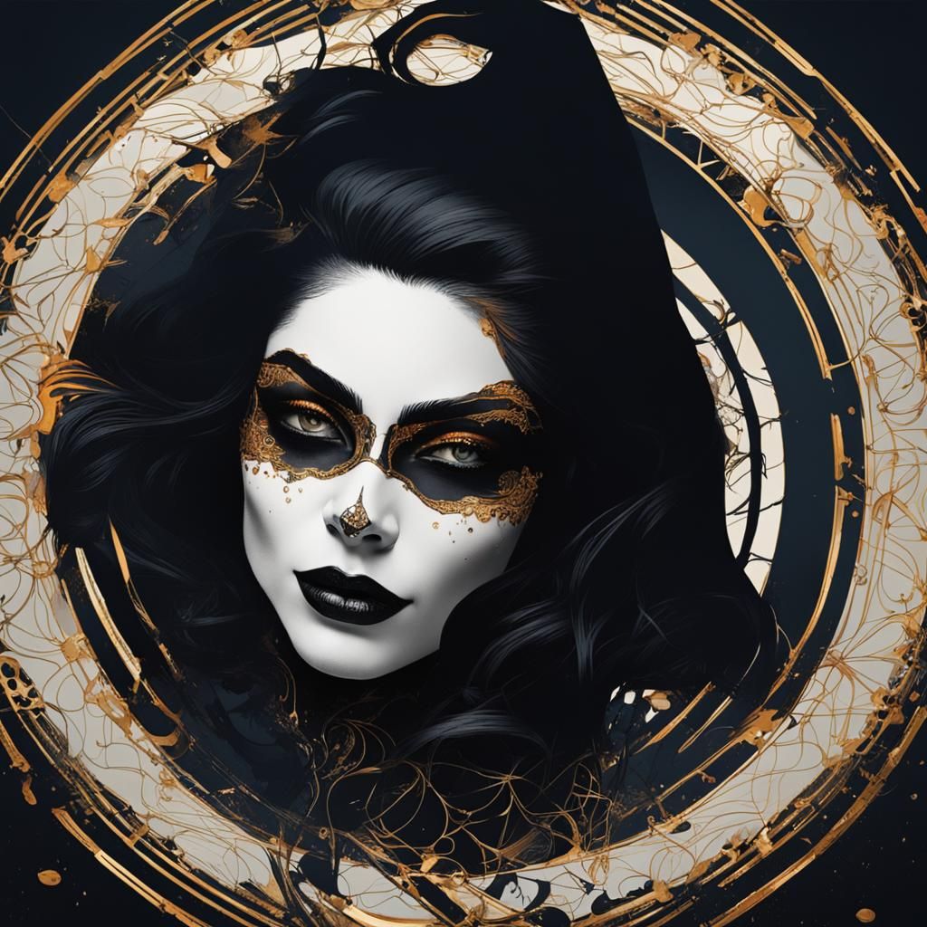 Confident Figure with Devious Smirk in Contrasting Colors