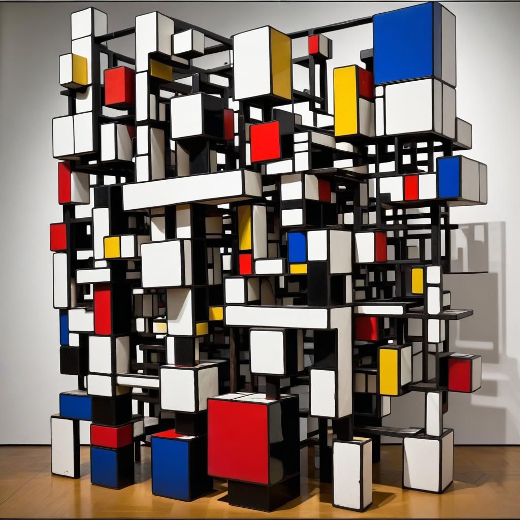 Abstract Sculpture: Pollock and Mondrian Inspired