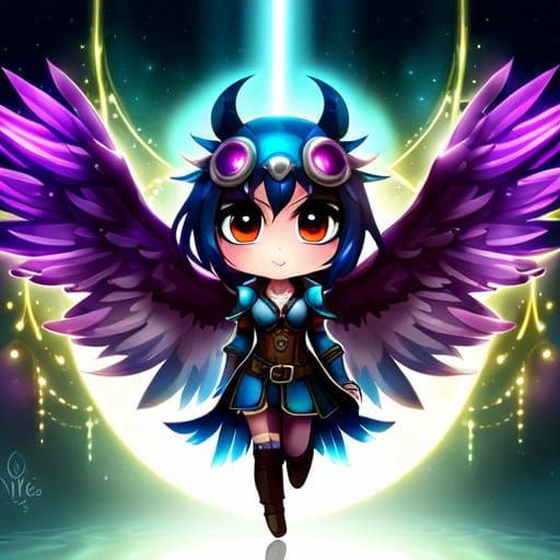 Steampunk Fae Owl in Fantasycore Style