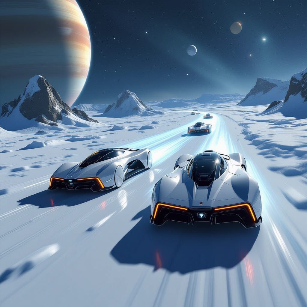 Super Vehicles Race Across Saturn Rings in Retro-Futuristic ...