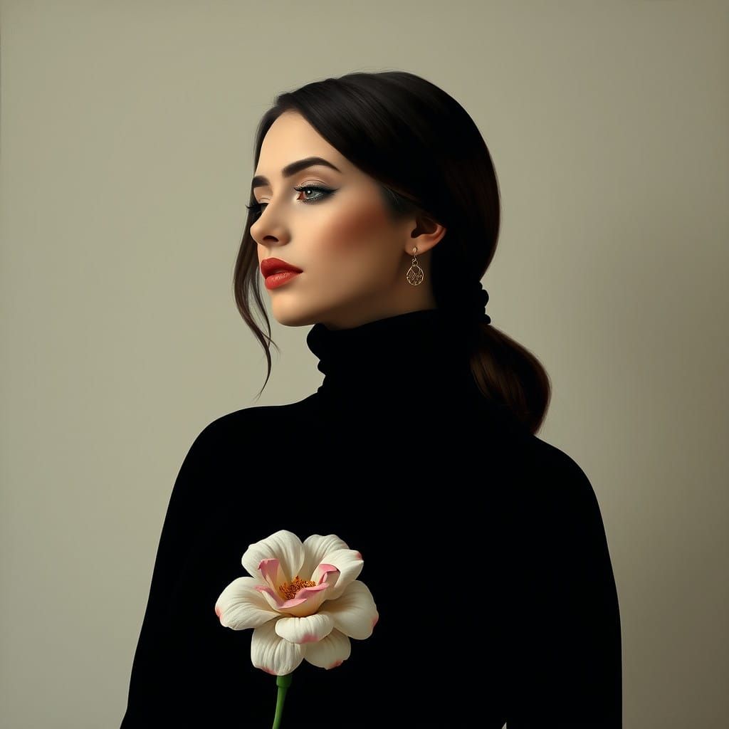 Surreal Woman in Muted Minimalist Art