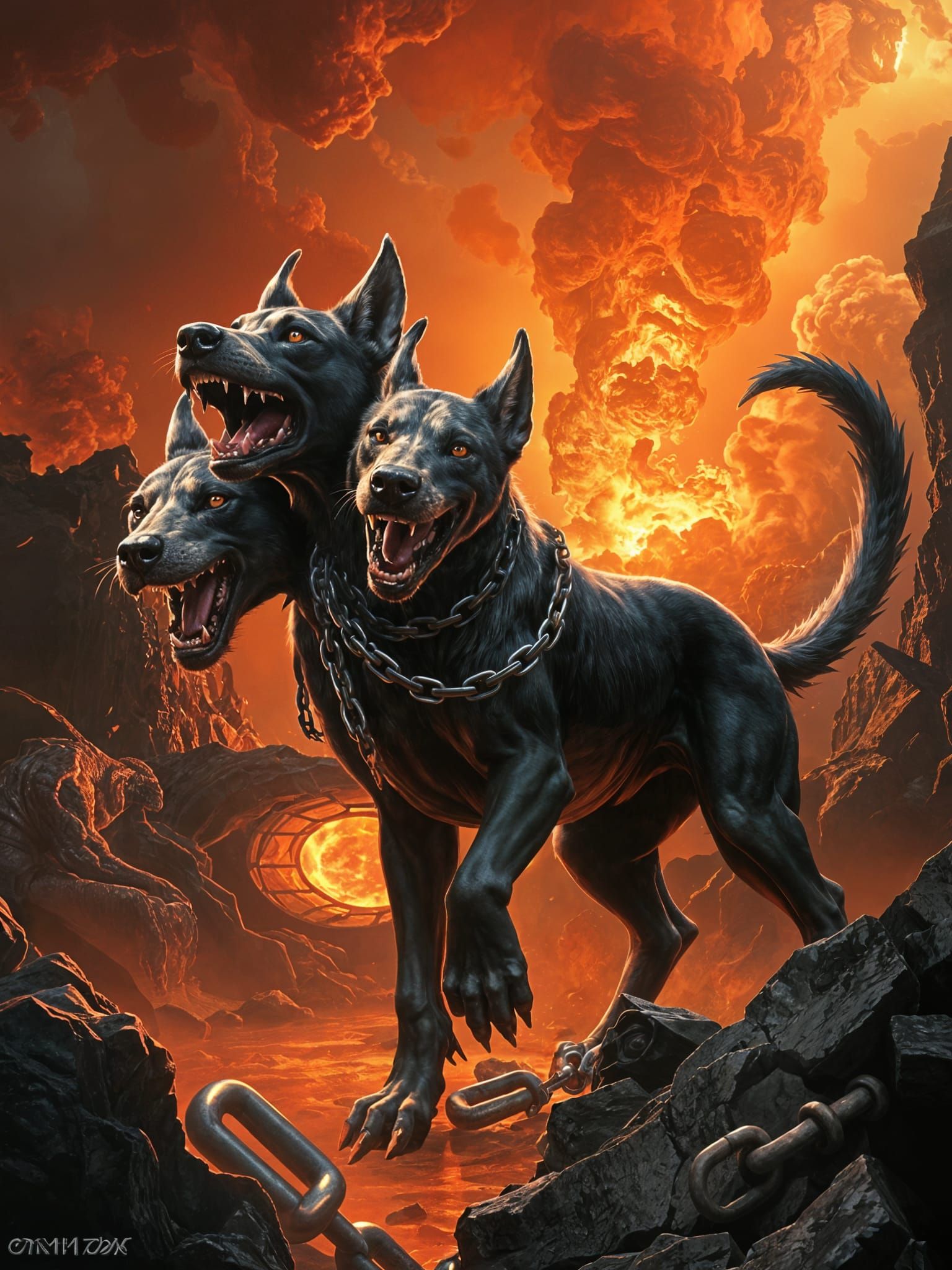 Gigantic Cerberus Wags Tail in the Underworld