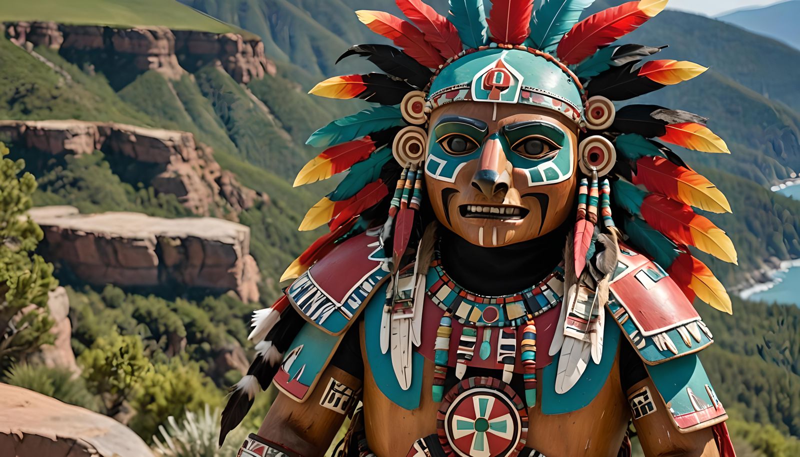 Giant Hopi Bear Kachina Doll on Mountain