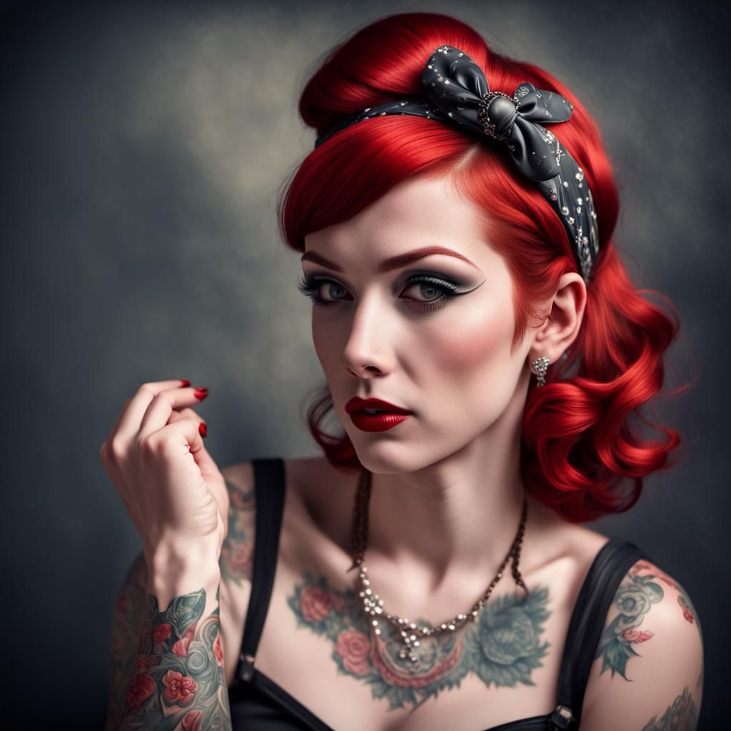 1950s Rock and Roll Pin-Up Model in HDR